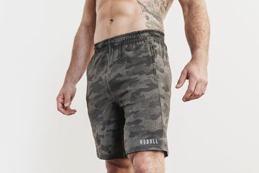 Nobull Lightweight Knit 9" Men's Shorts Dark Camo | Australia (EI0173)